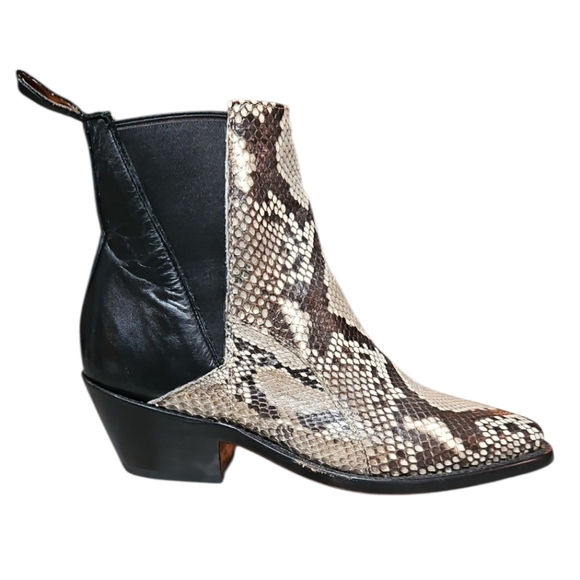 LUCCHESEElla Python Chelsea Ankle Boots US 7